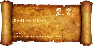 Radits Kitti névjegykártya